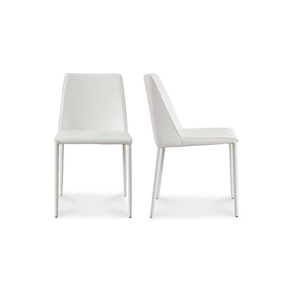 Nora Dining Chair White Vegan Leather – Set Of Two