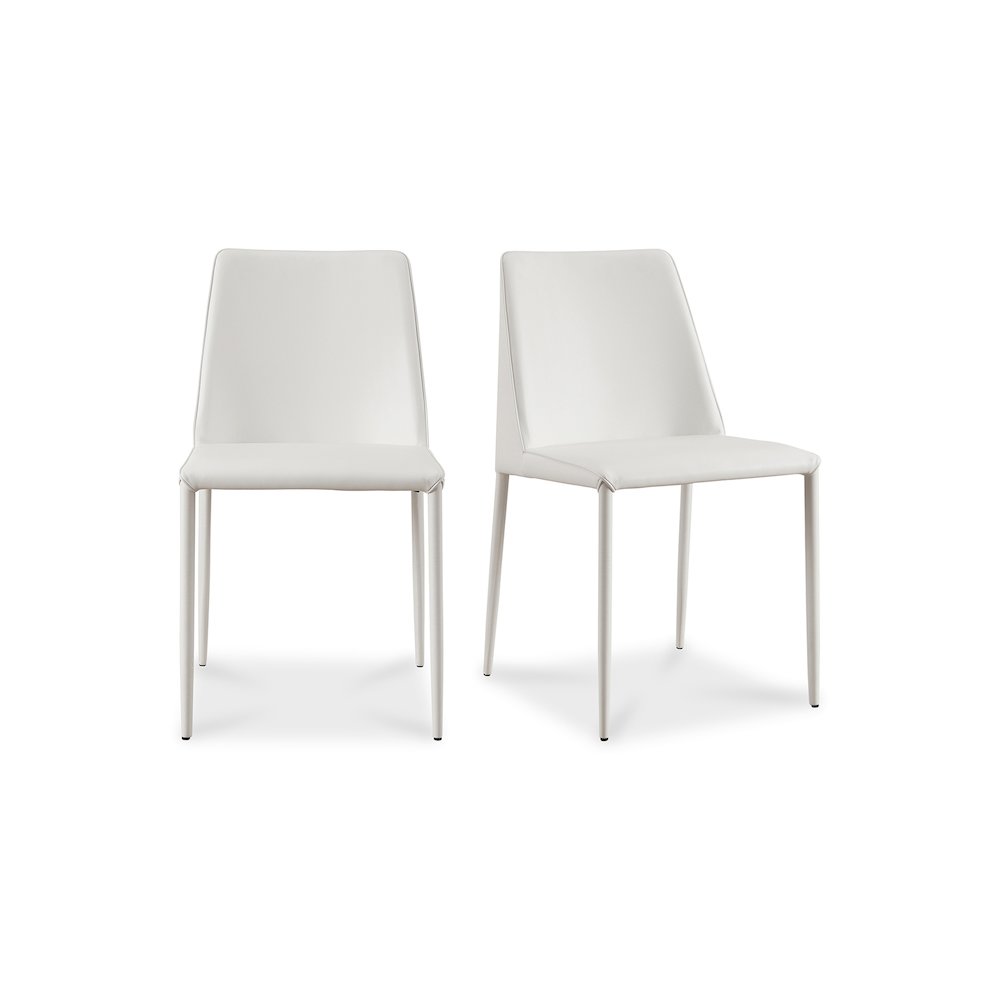 Nora Dining Chair White Vegan Leather – Set Of Two