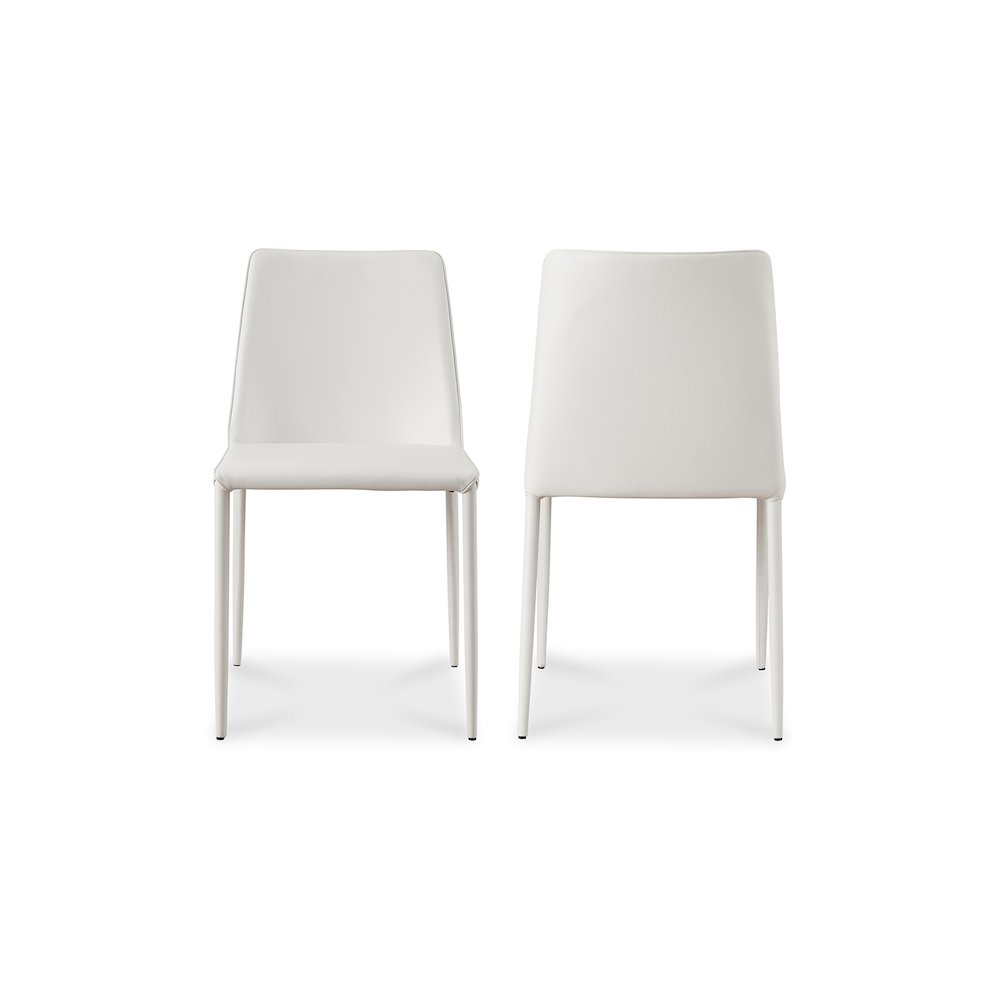 Nora Dining Chair White Vegan Leather – Set Of Two