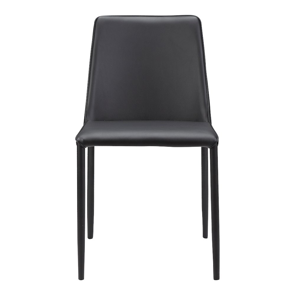Nora Dining Chair Black Vegan Leather – Set Of Two