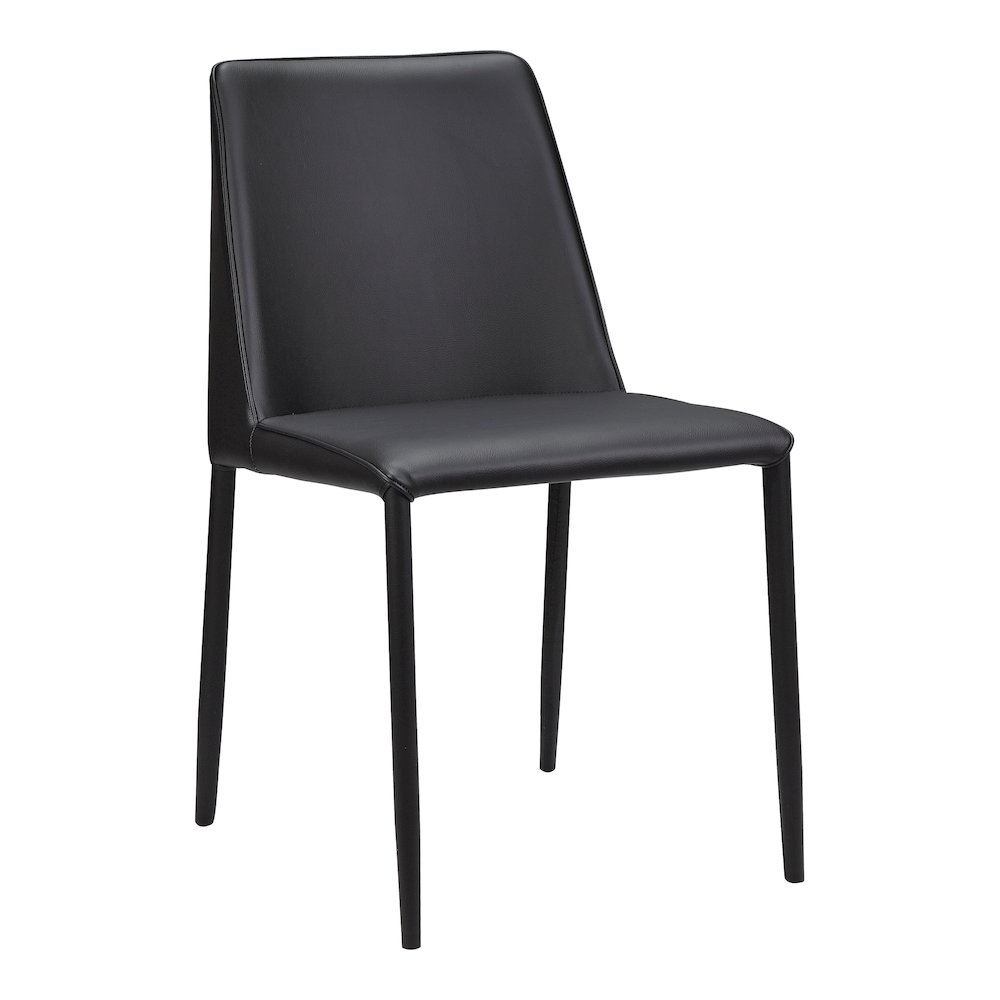 Nora Dining Chair Black Vegan Leather – Set Of Two