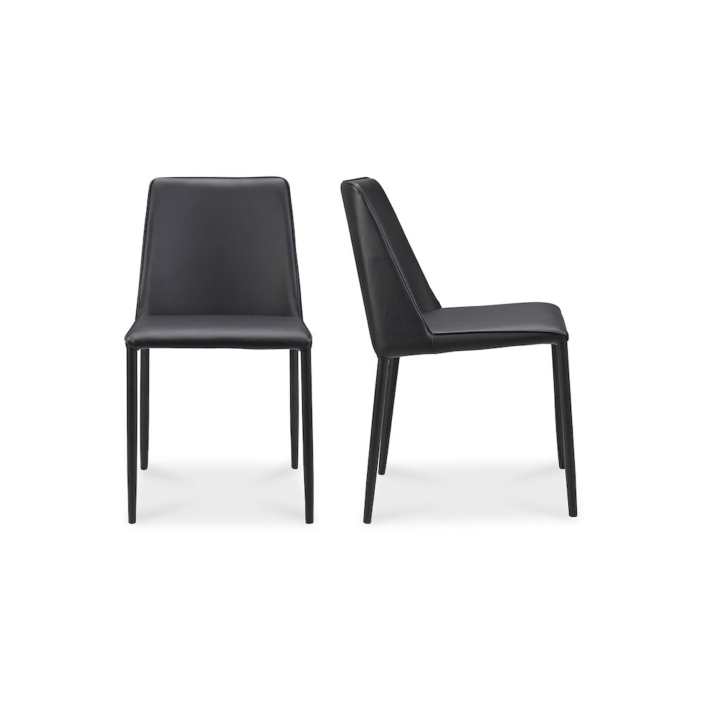 Nora Dining Chair Black Vegan Leather – Set Of Two