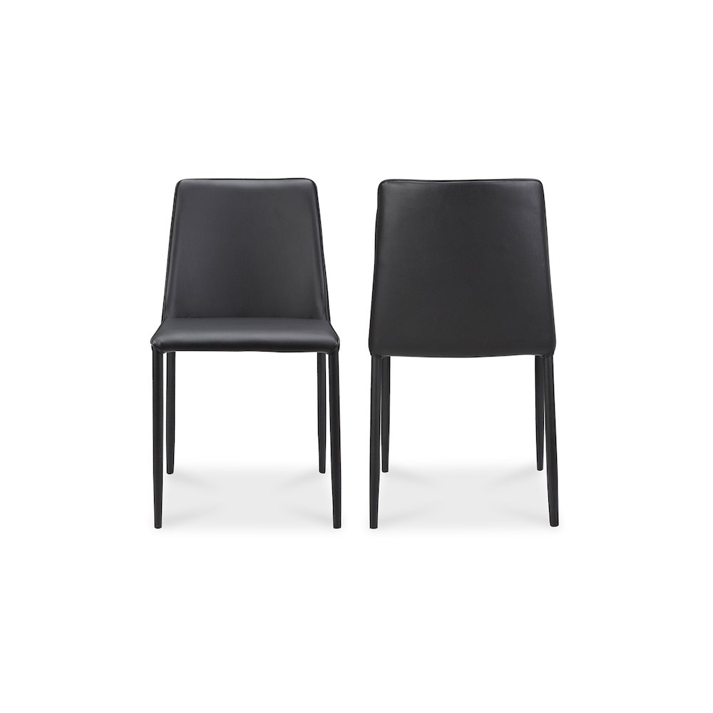Nora Dining Chair Black Vegan Leather – Set Of Two