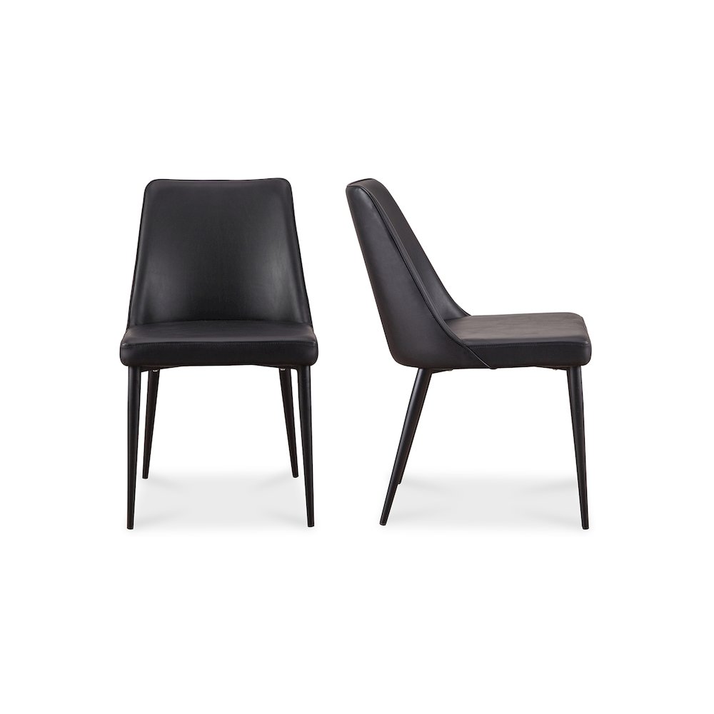 Lula Dining Chair Black Vegan Leather – Set Of Two
