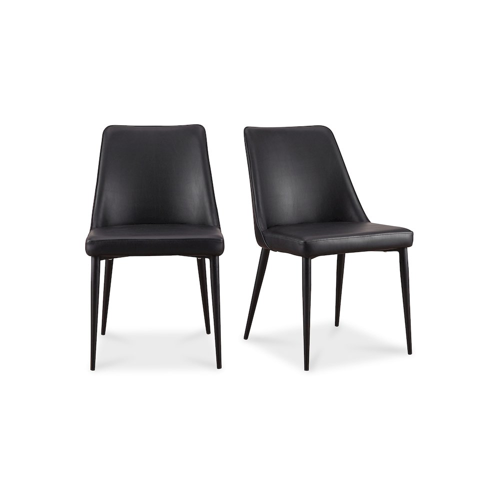 Lula Dining Chair Black Vegan Leather – Set Of Two
