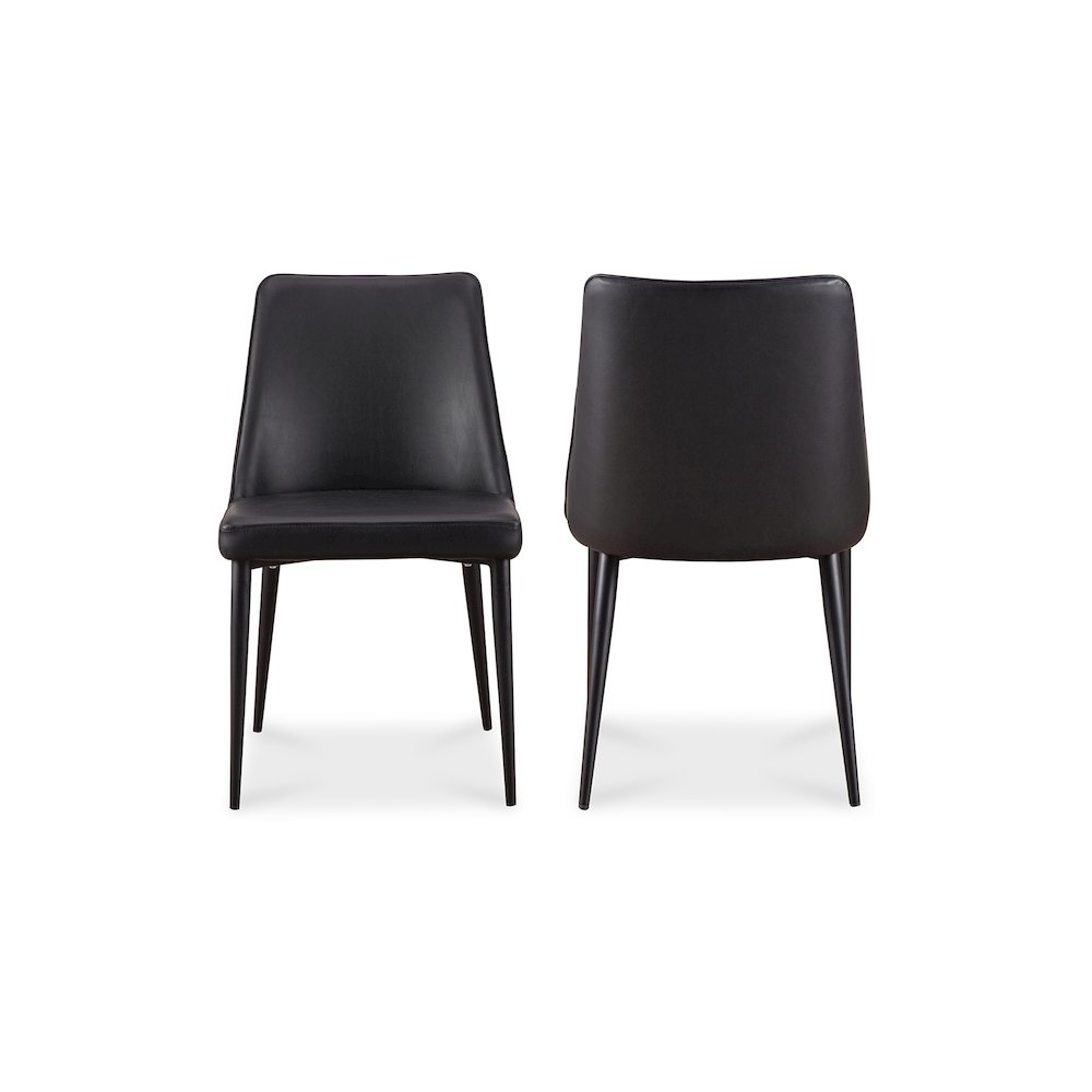 Lula Dining Chair Black Vegan Leather – Set Of Two