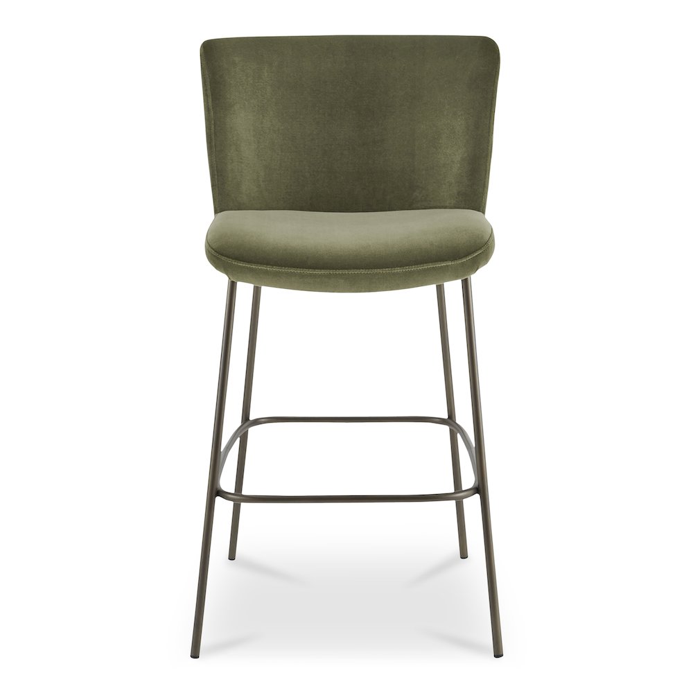 Early Bar Stool Faux Green Mohair