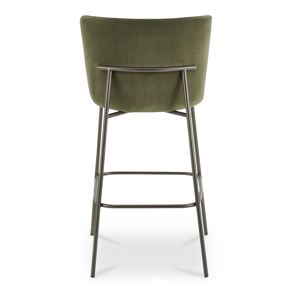Early Bar Stool Faux Green Mohair