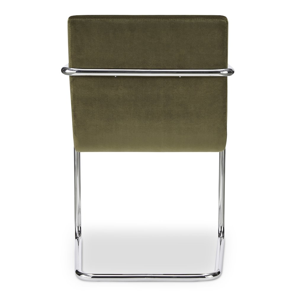 Pedro Dining Chair Green Mohair Set of Two