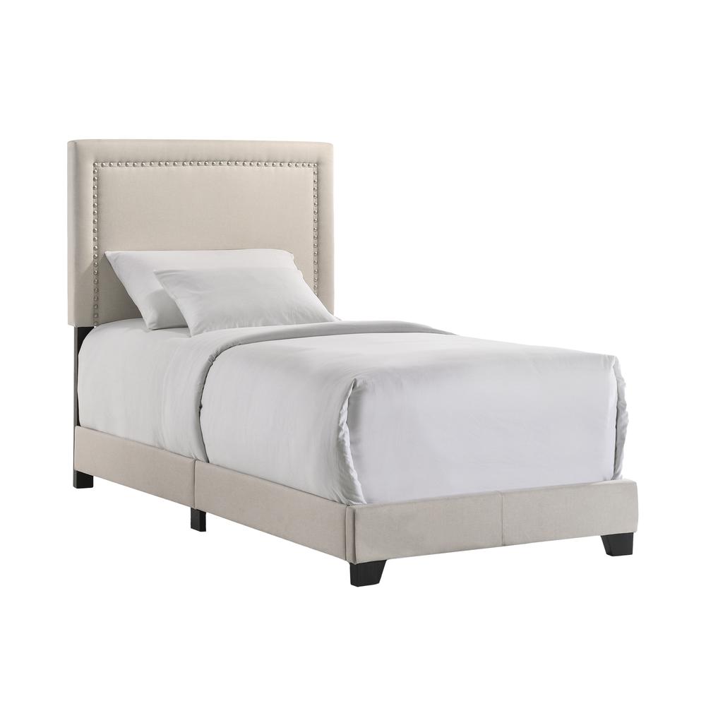 Zion Twin UPH Bed in Zion Fog Fabric