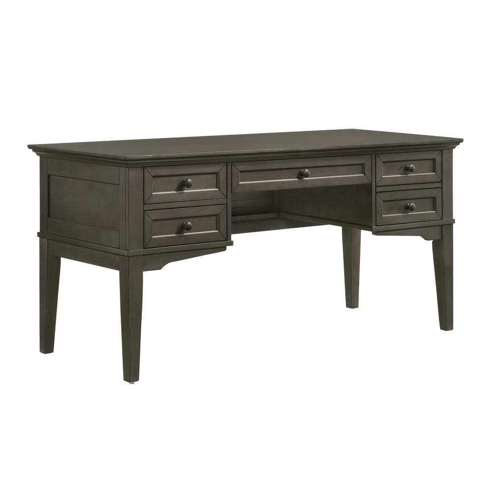 62″ Half Ped Exec Desk in Gray