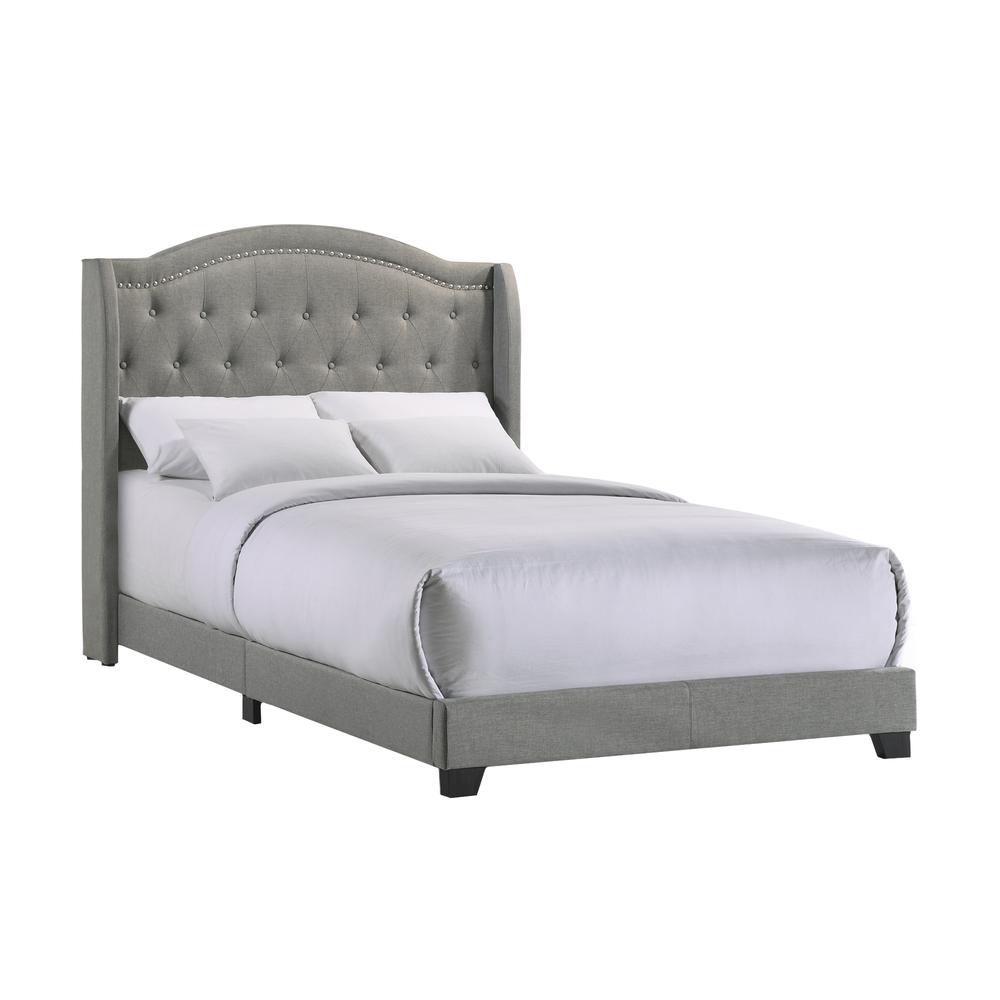 Rhyan Full UPH Bed in Rhyan Smoke Fabric