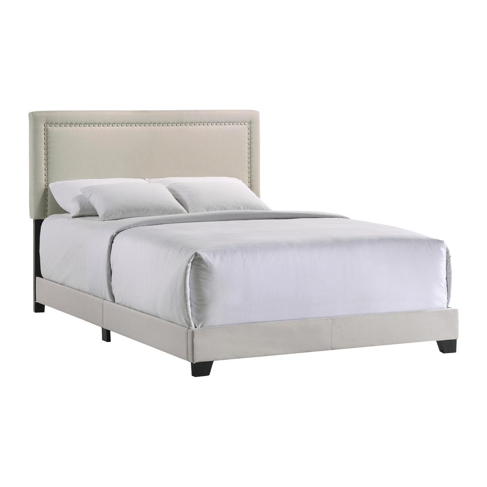 Zion Queen UPH Bed in Zion Fog Fabric