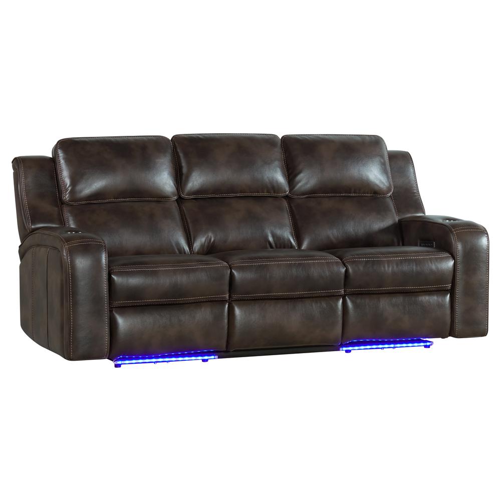 Dual-Pwr Recliner Sofa w/Drop in Bolero Coffee