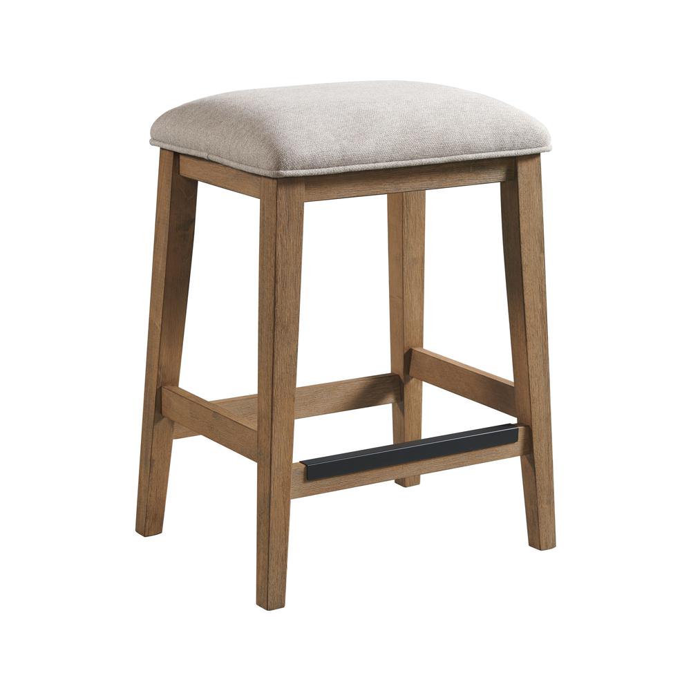 Backless Stool in Weathered Oak