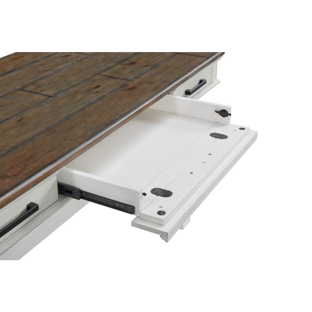 60″ Writing Desk in Rustic White & French Oak