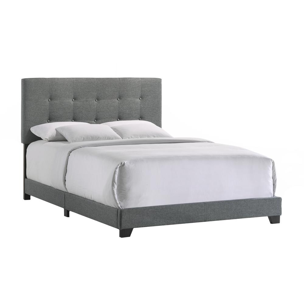 Addyson Queen UPH Bed in Addyson Gunmetal Fabric