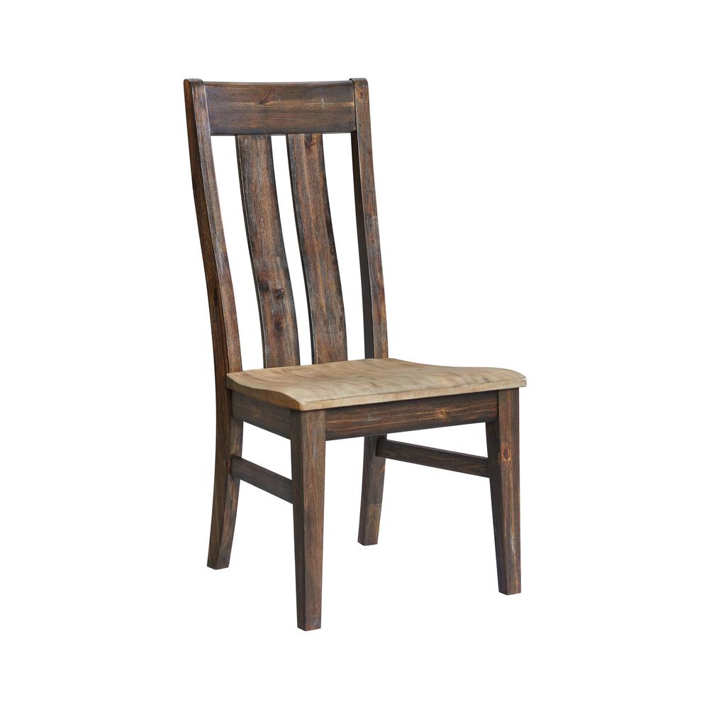 Side Chair w/Wood Seat in Driftwood and Sable