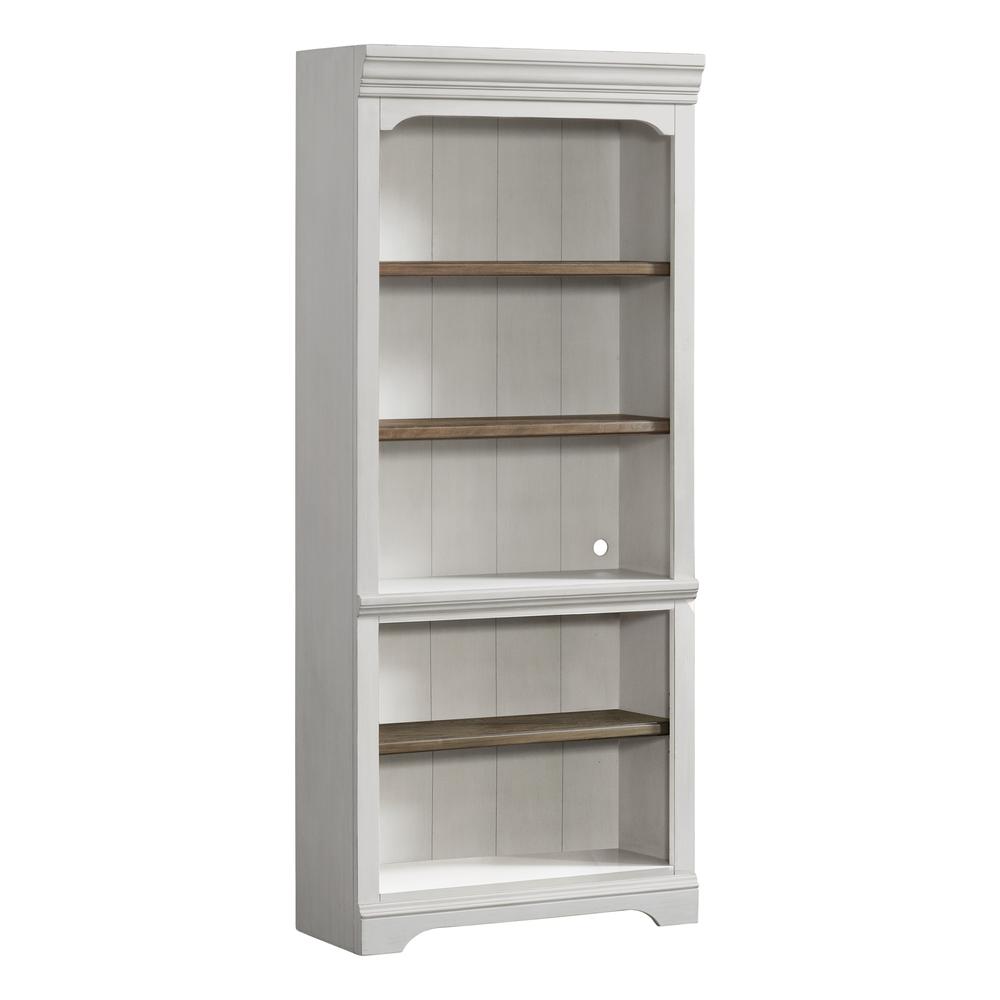 76″ Bunching Bookcase in Rustic White & French Oak