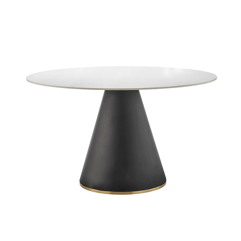 Geneva Ceramic Top 51″ Round Dining Table w/ Gold Trim