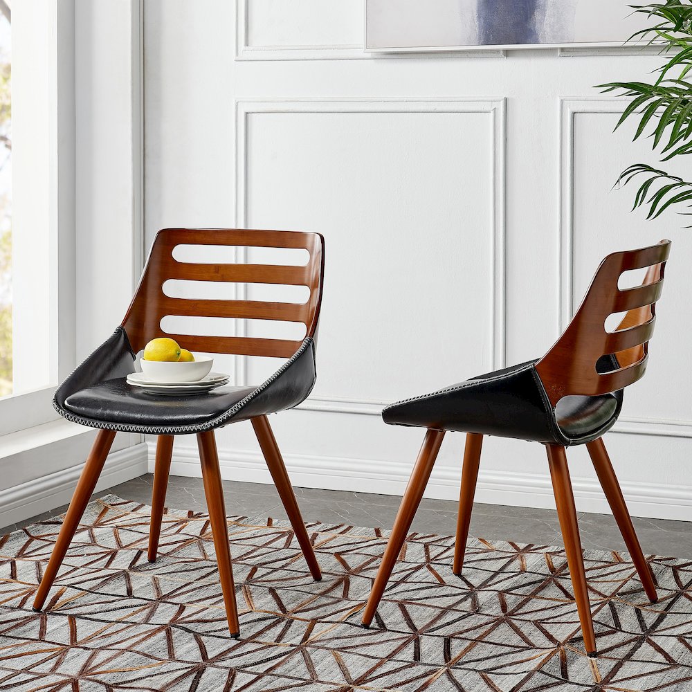 Shelton PU Leather Bamboo Chair