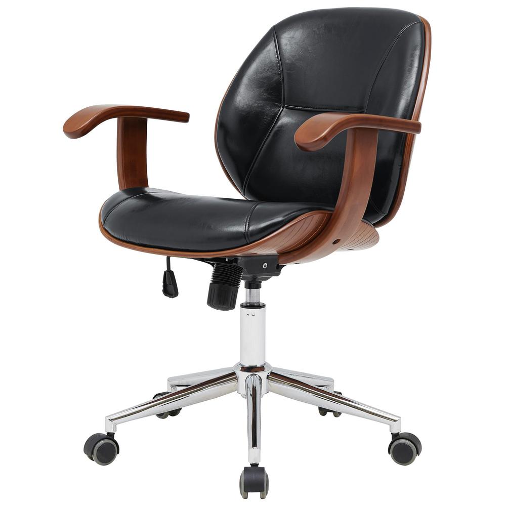 Samuel PU Bamboo Office Chair w/ Armrest