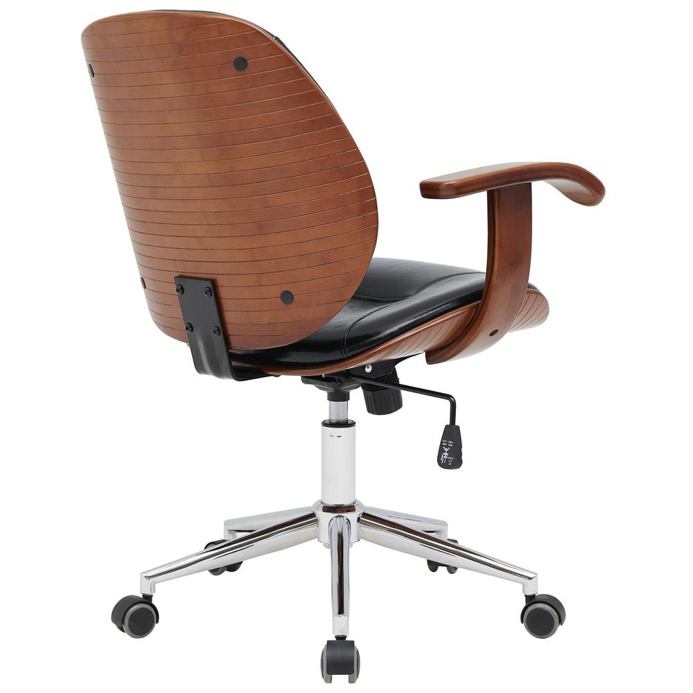 Samuel PU Bamboo Office Chair w/ Armrest