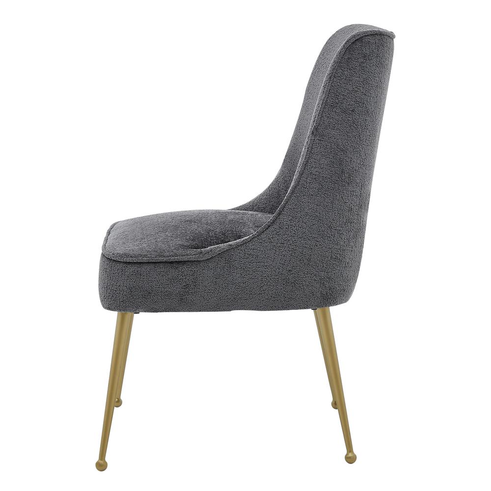 Cedric KD Fabric Dining Side Chair Gold Legs