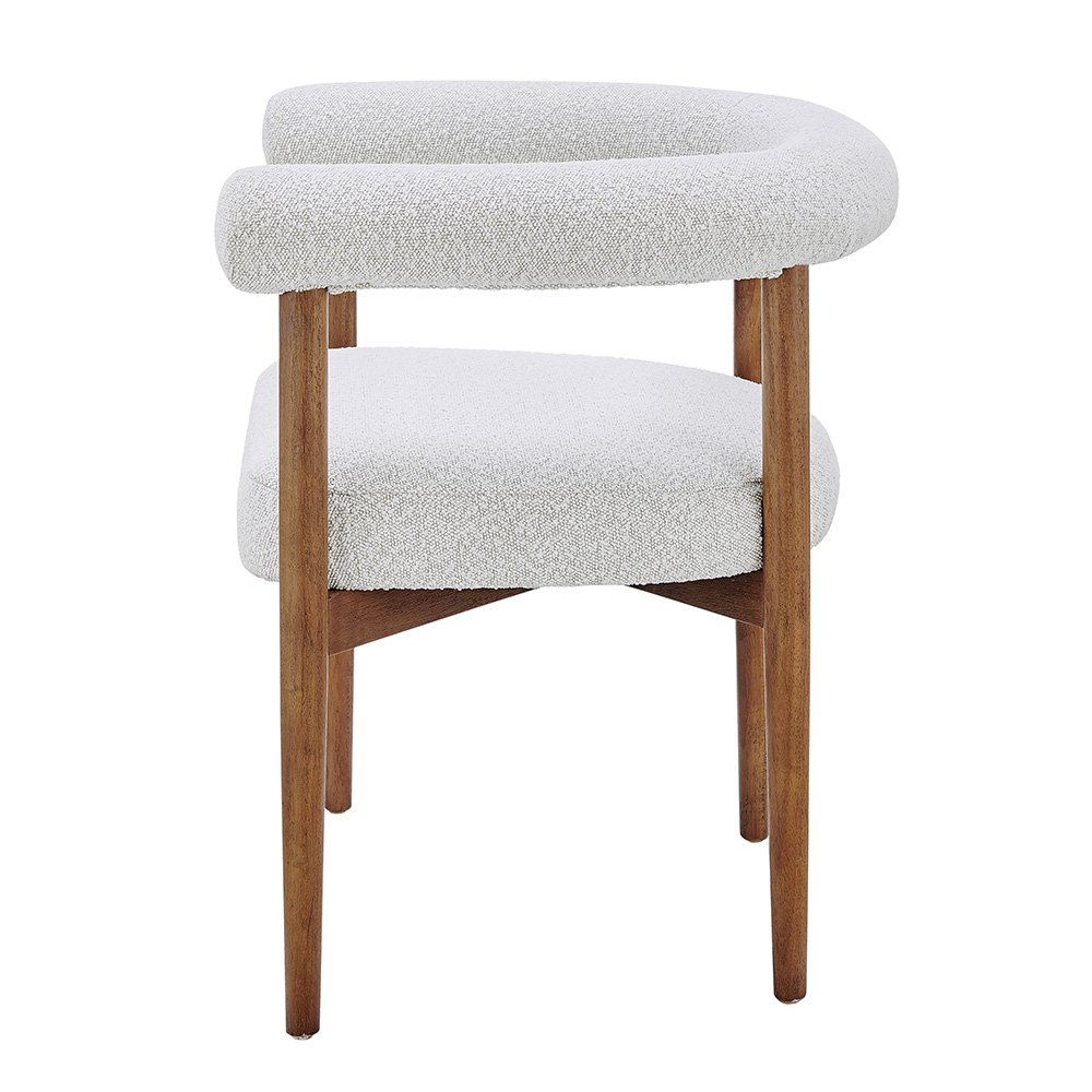 Keanu Boucle Dining Side Chair Brown Legs