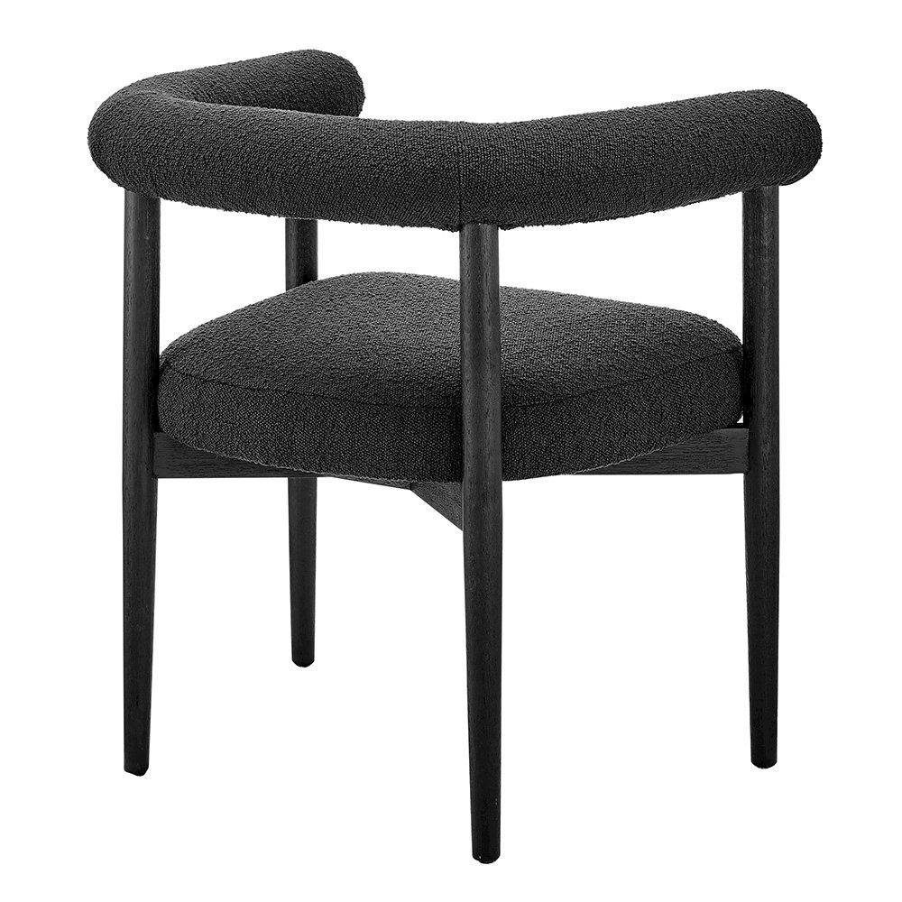 Keanu Boucle Dining Side Chair Black Legs