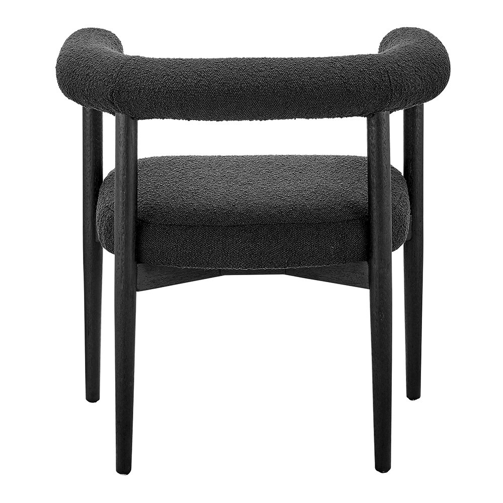 Keanu Boucle Dining Side Chair Black Legs
