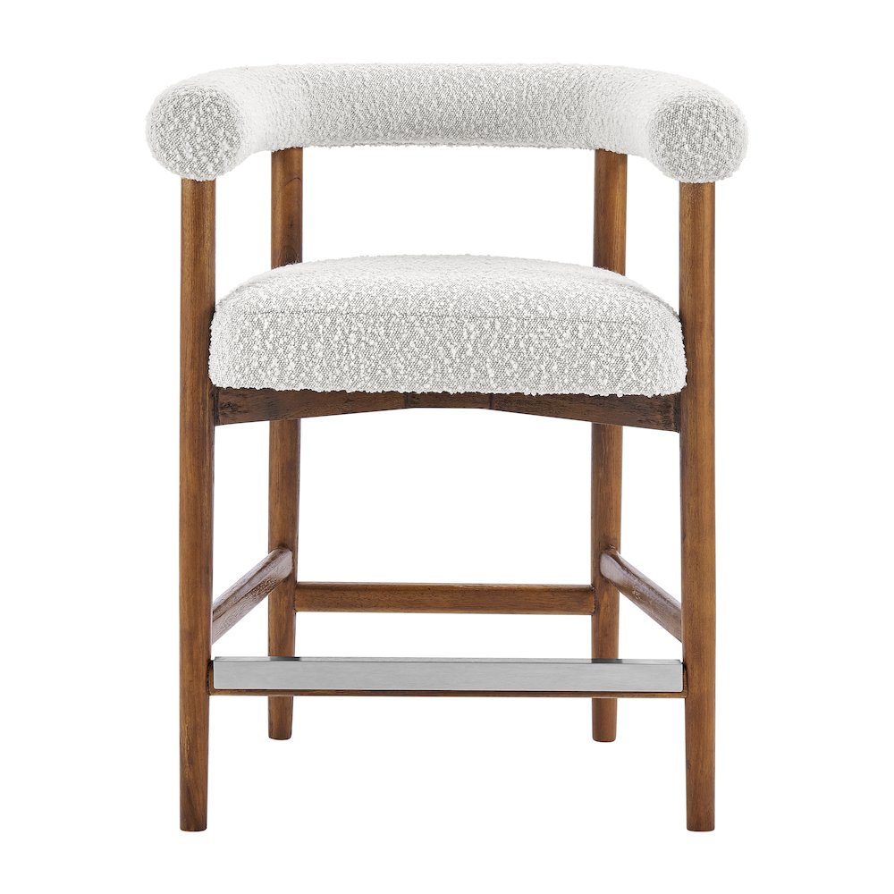 Keanu Boucle Counter Stool Brown Legs