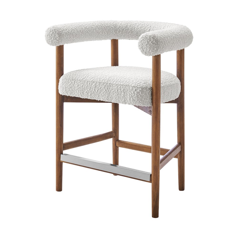 Keanu Boucle Counter Stool Brown Legs