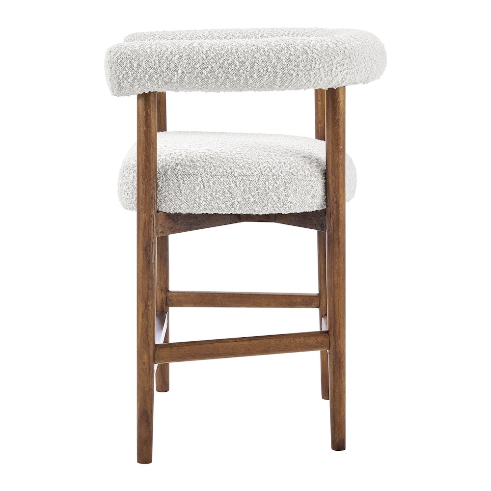 Keanu Boucle Counter Stool Brown Legs