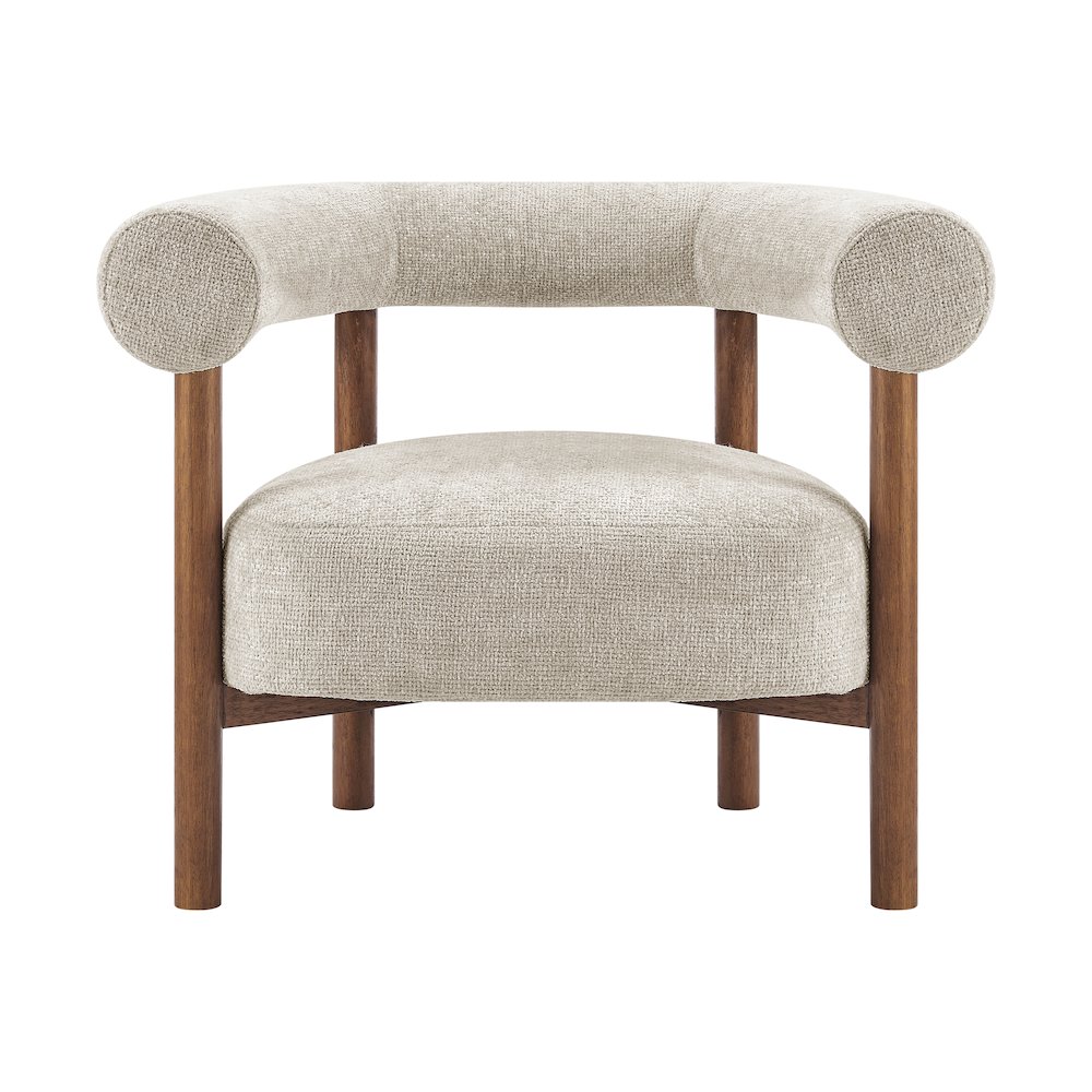 Vincent Chenille Accent Arm Chair Brown Legs