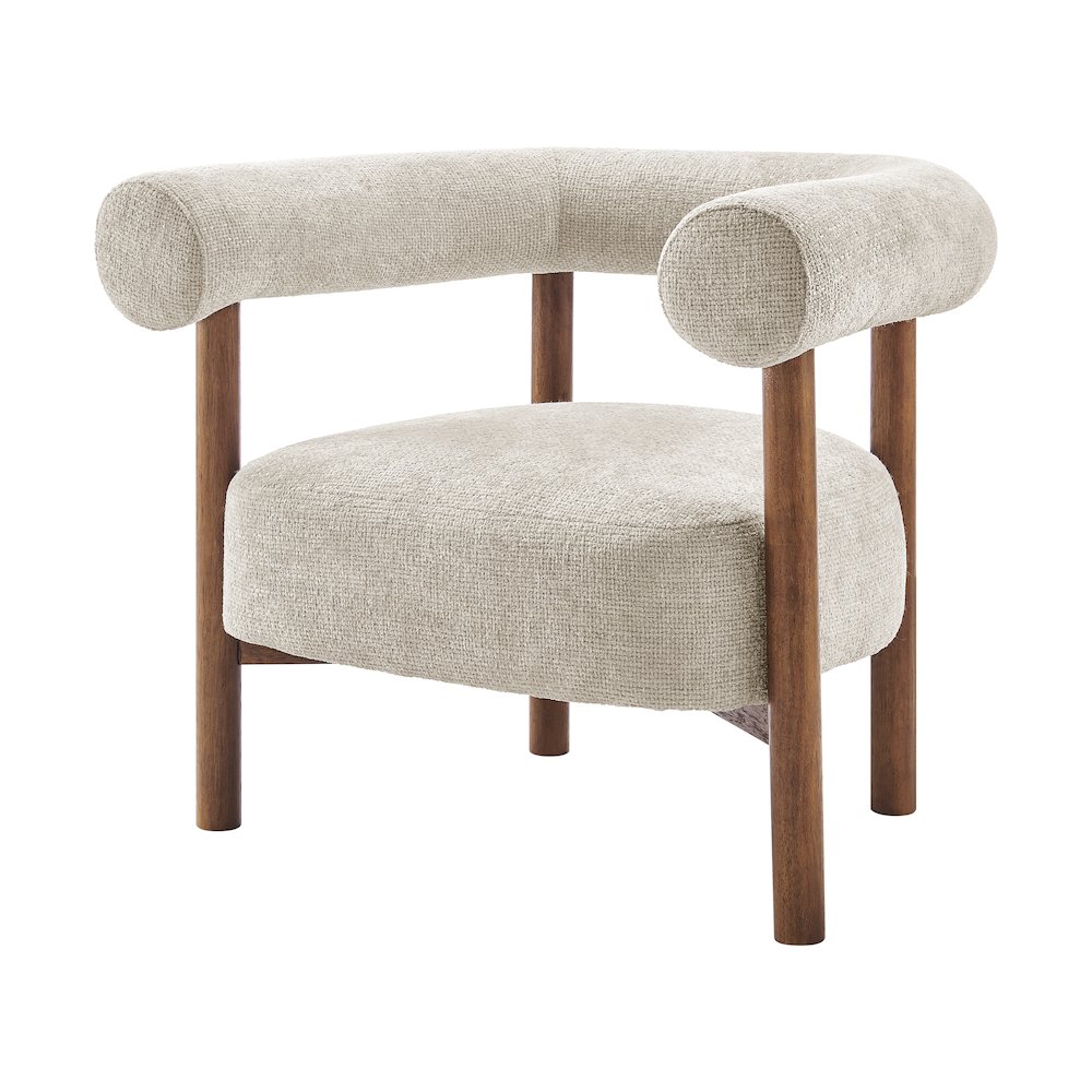 Vincent Chenille Accent Arm Chair Brown Legs