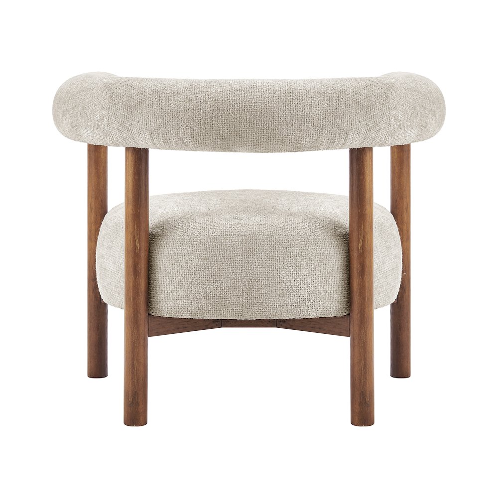 Vincent Chenille Accent Arm Chair Brown Legs