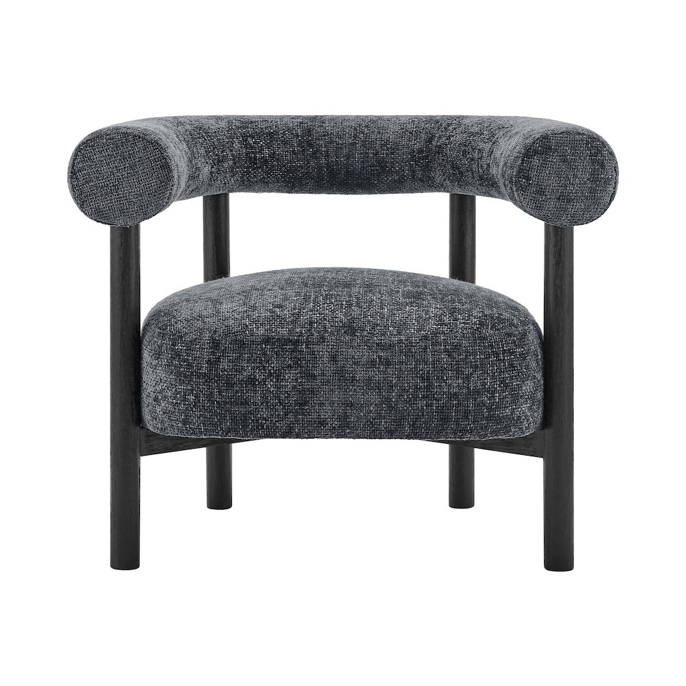 Vincent Chenille Accent Arm Chair Black Legs