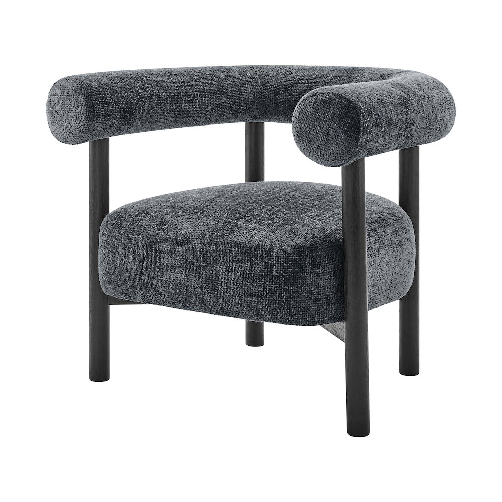 Vincent Chenille Accent Arm Chair Black Legs