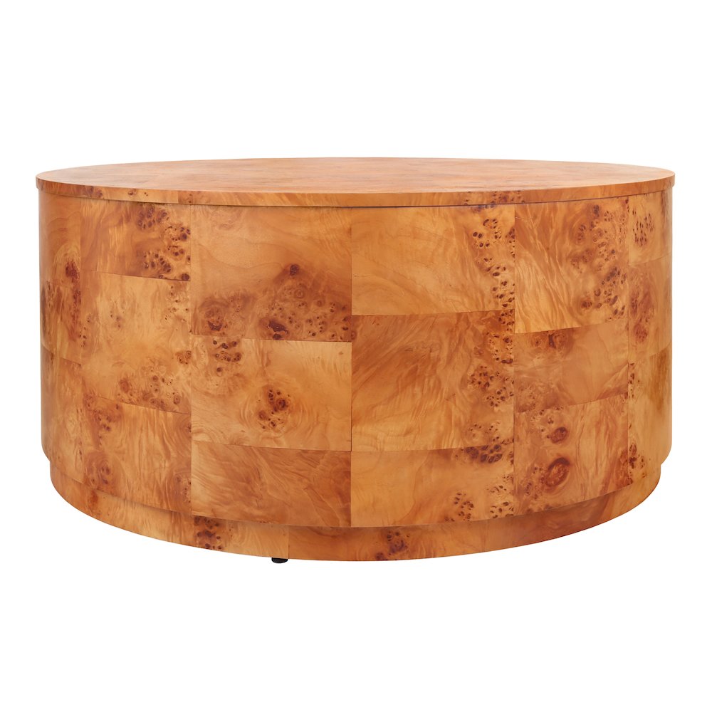 Arsenio Burl Wood Round Coffee Table