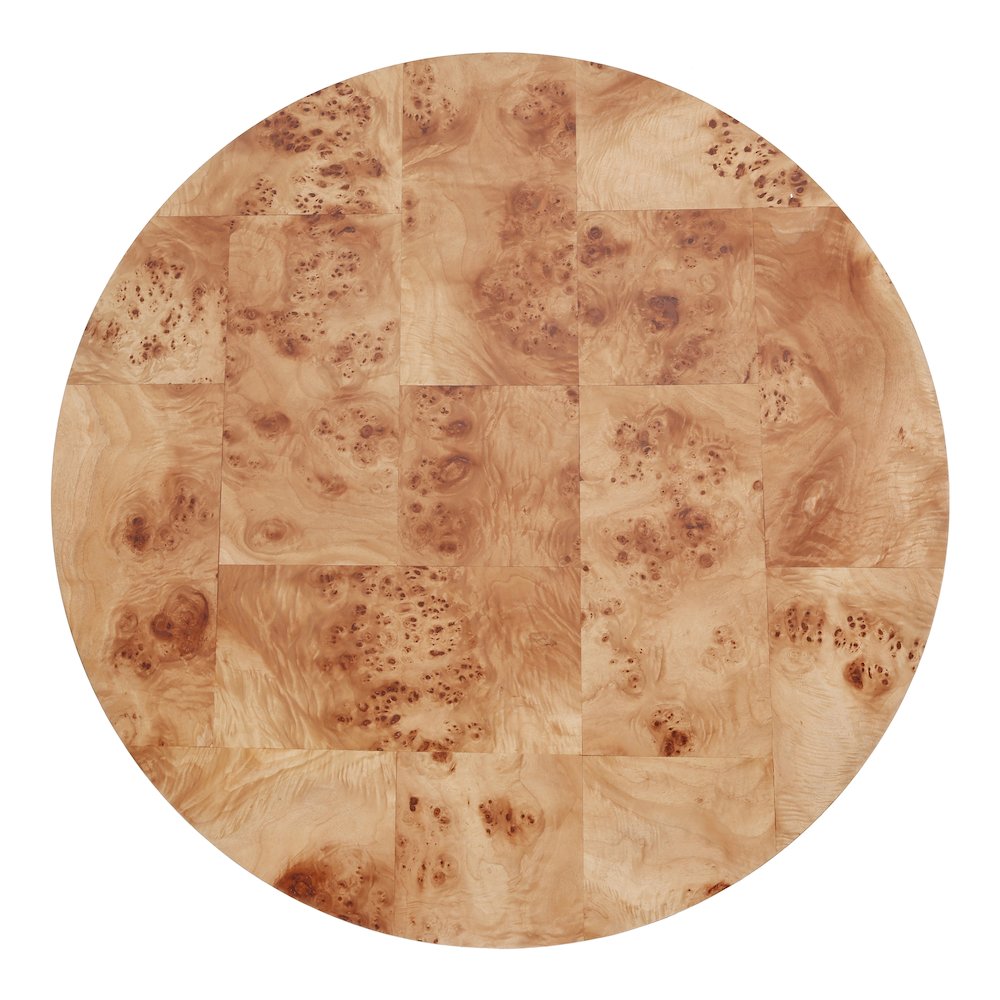 Arsenio Burl Wood Round Coffee Table