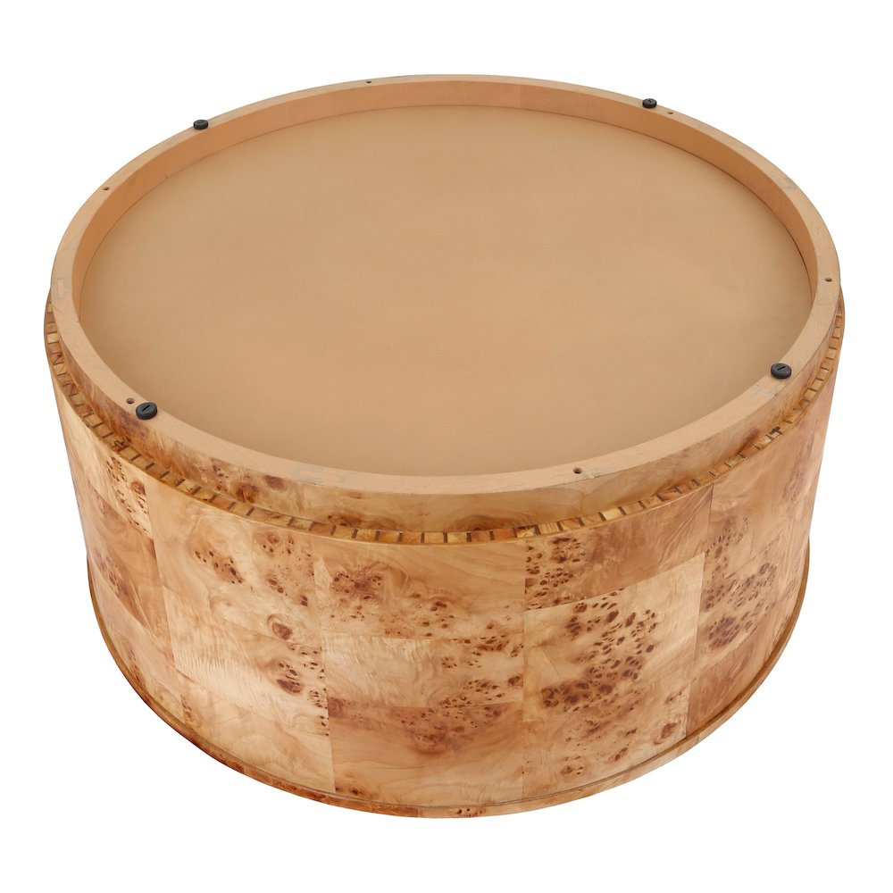 Arsenio Burl Wood Round Coffee Table