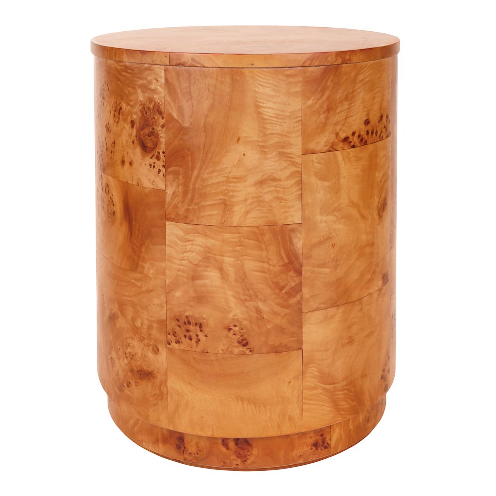 Arsenio Burl Wood Round Side/End Table