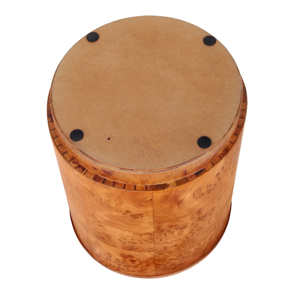 Arsenio Burl Wood Round Side/End Table