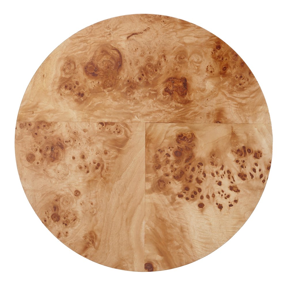 Arsenio Burl Wood Round Side/End Table
