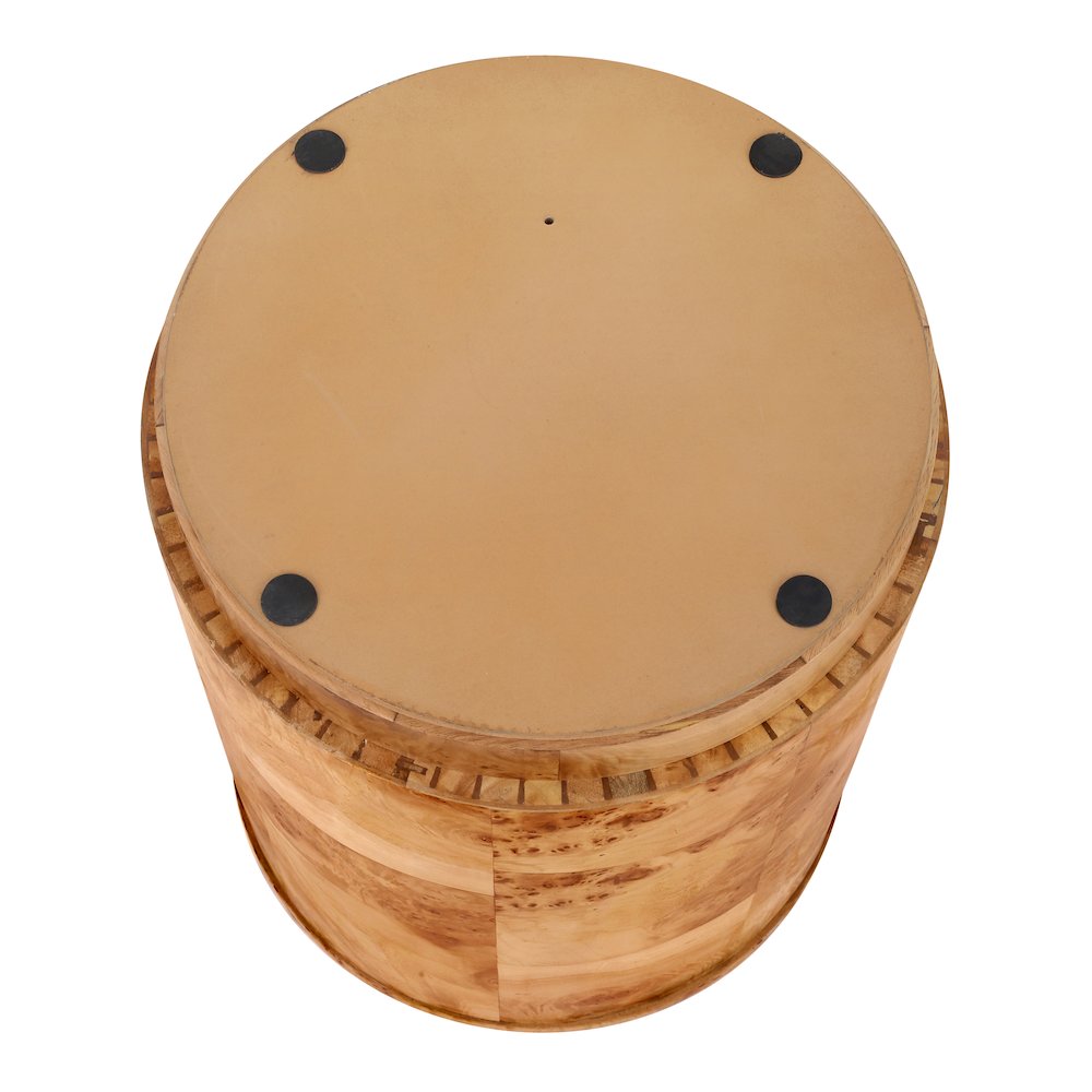 Arsenio Burl Wood Round Side/End Table