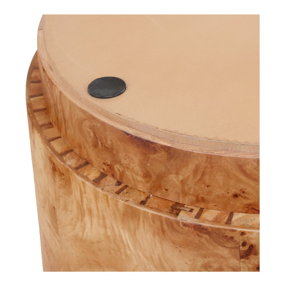 Arsenio Burl Wood Round Side/End Table
