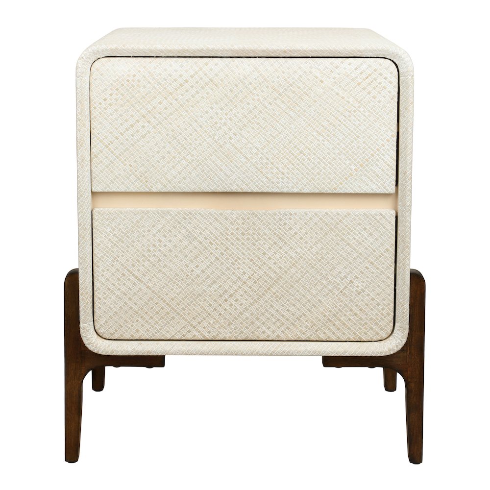 Lotie Nightstand/Side Table 2 Drawers Walnut Legs