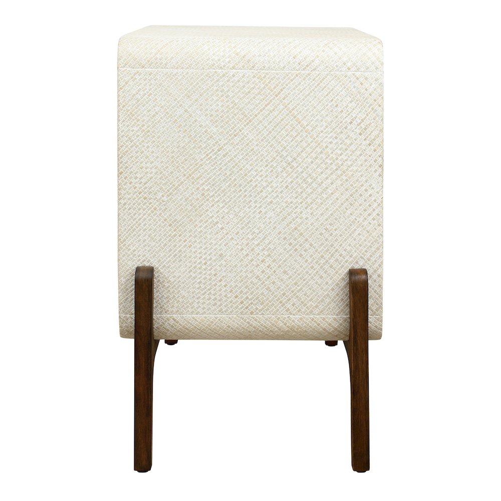 Lotie Nightstand/Side Table 2 Drawers Walnut Legs