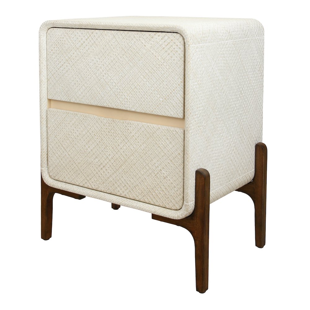 Lotie Nightstand/Side Table 2 Drawers Walnut Legs